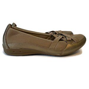 Earth Spirit Leather Gelron Gold Metallic Flats womens shoe size 7.5
